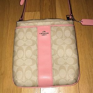 Coach Pink and tan Crossbody